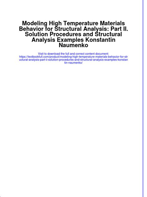 modeling of high temperature creep for structural analysis applications|Modeling High Temperature Materials Behavior for .